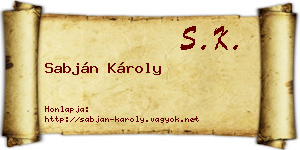 Sabján Károly névjegykártya
