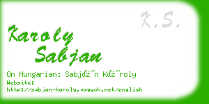 karoly sabjan business card